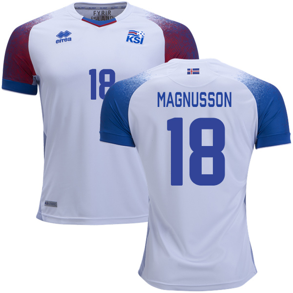 Iceland #18 Magnusson Away Soccer Country Jersey